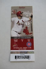 ST. LOUIS CARDINALS VS CHICAGO CUBS 9/7/2015 FULL TICKET ~ FOWLER/RUSSELL HRs