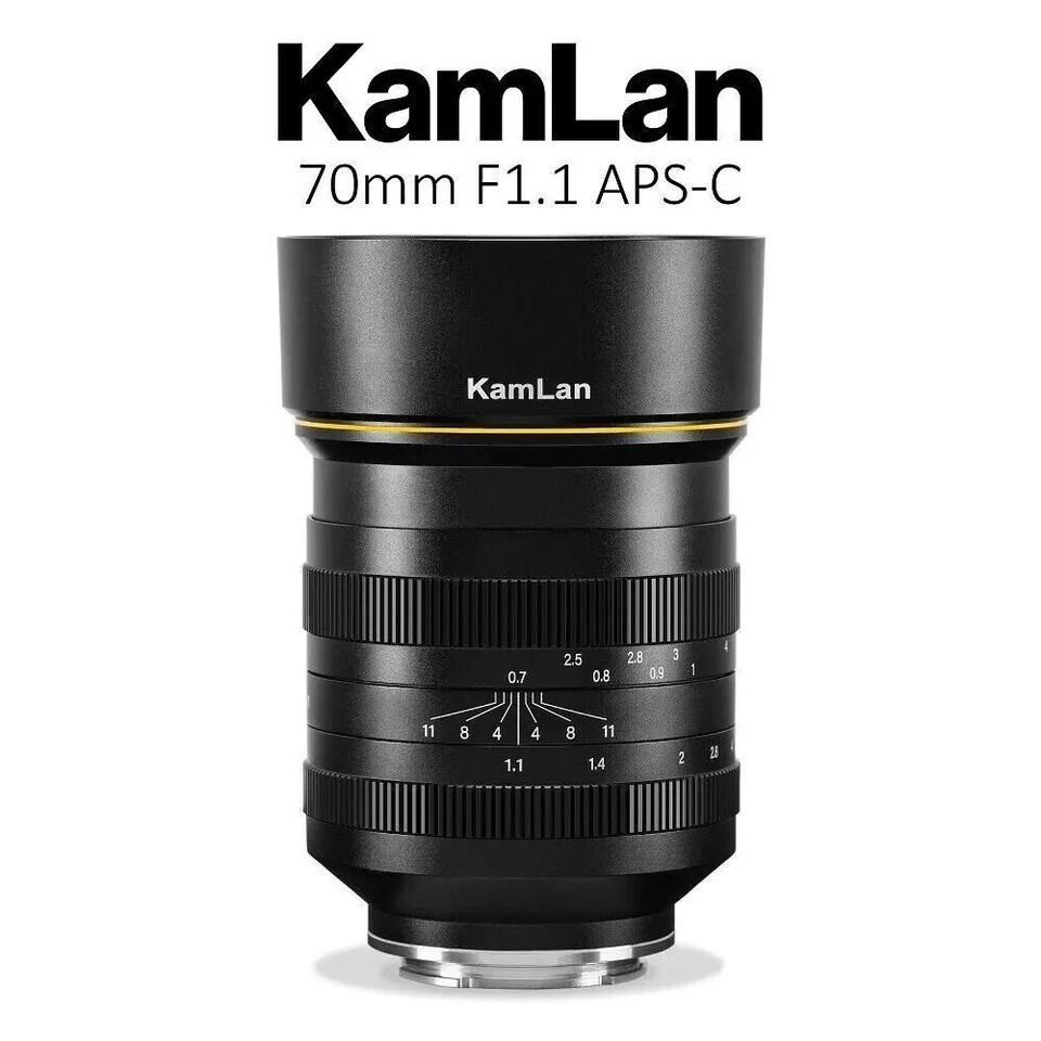Kamlan 70mm F1.1 EOS-M EF-M KamLan 70mm F1.1 APS-C Large Aperture MF Lens for Canon EOS