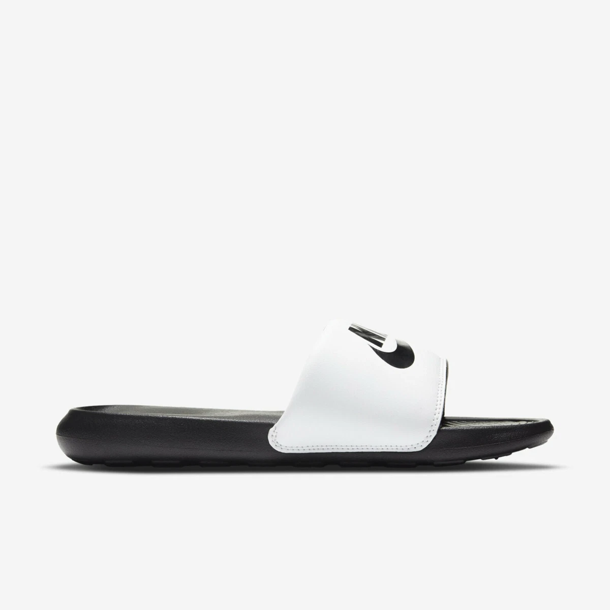 Nike benassi black and shop white slides