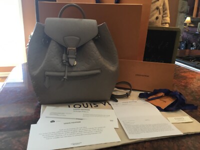 Louis Vuitton M45410 MONTSOURIS BACKPACK Turtledove Empreinte Leather. FRANCE.