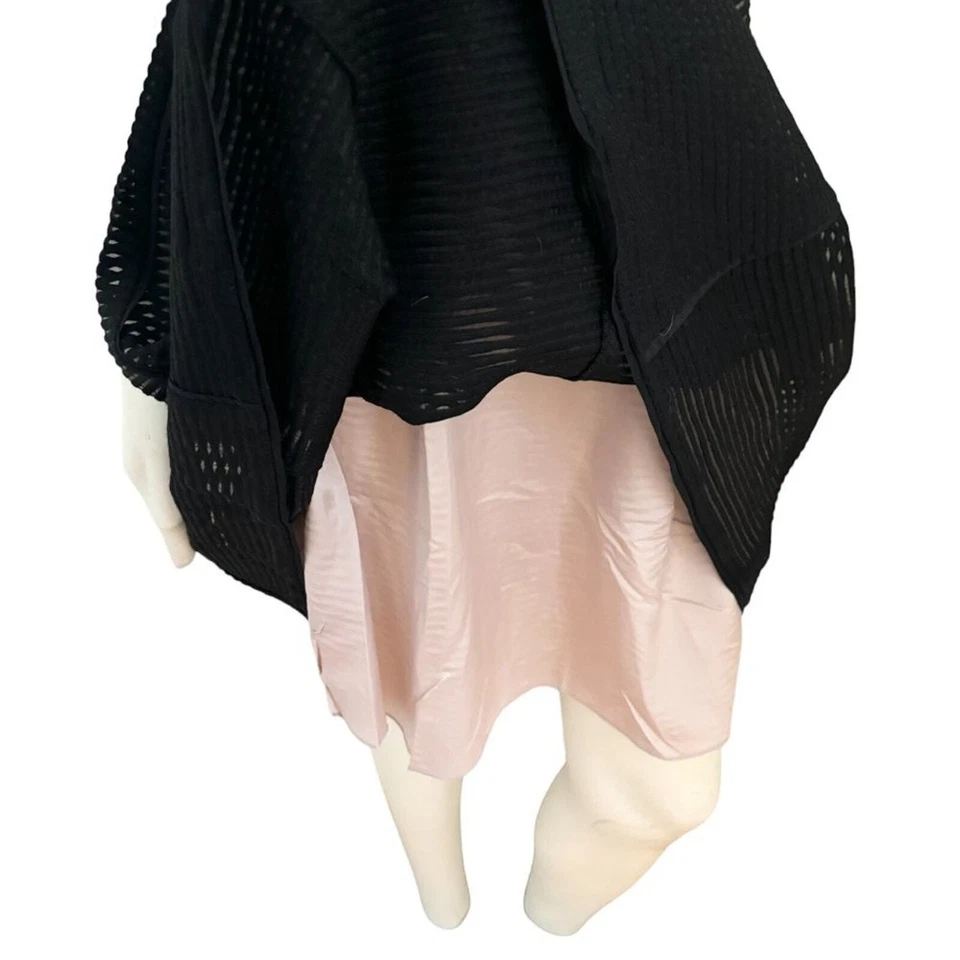 TIBI Textured Stripe Wool Circle Skirt in Black WOMEN'S 2 - Image 4 of 4