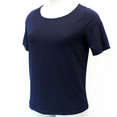TALBOTS Plus Navy Short Sleeve Crew Neck Tank Tee Top 2X