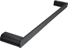 Wall Mounted Black Metal Bath Towel Hanger Bar, Floating Rail for Hanging Towels