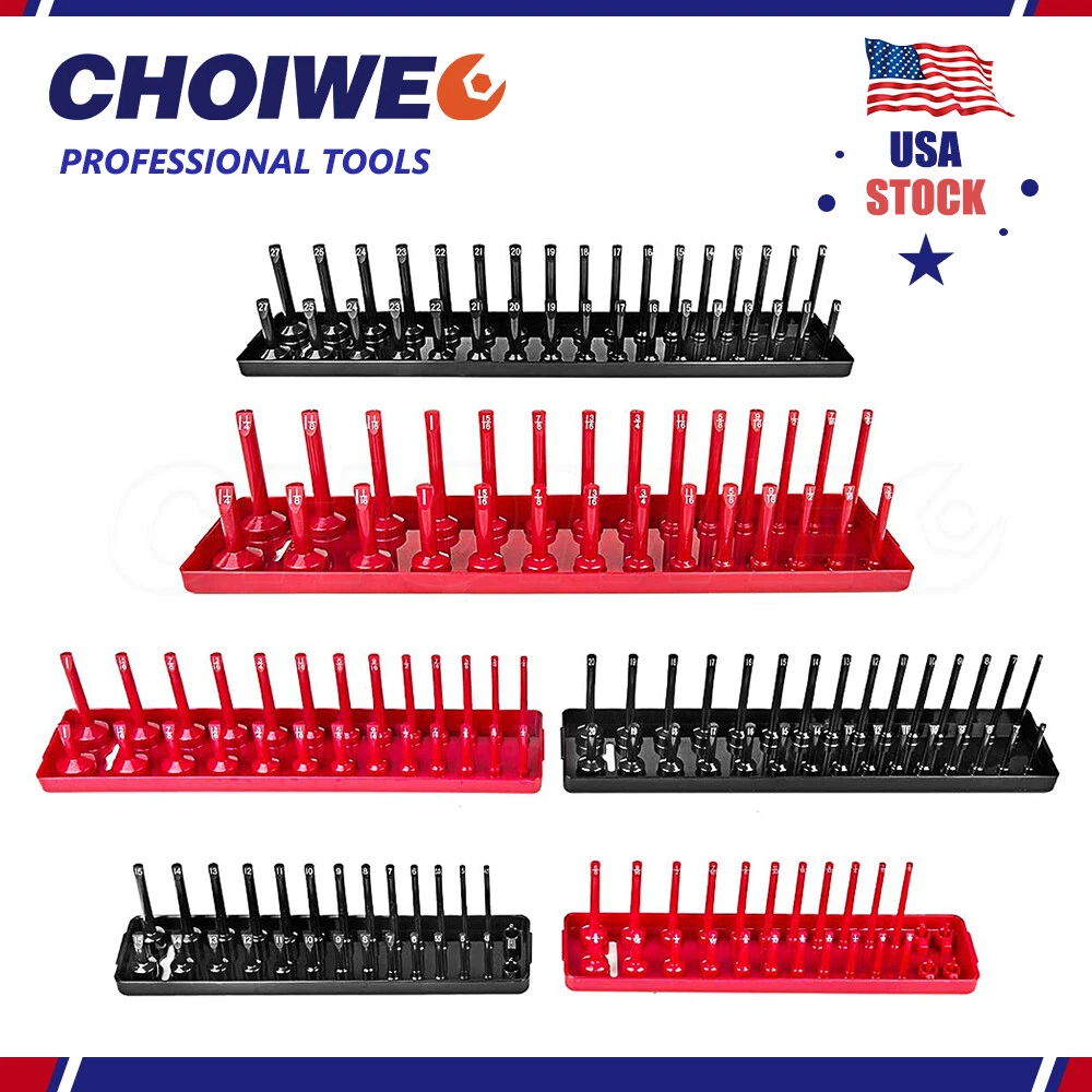 Socket Organizer Trays 6Pcs SAE Metric Storage for 1 4