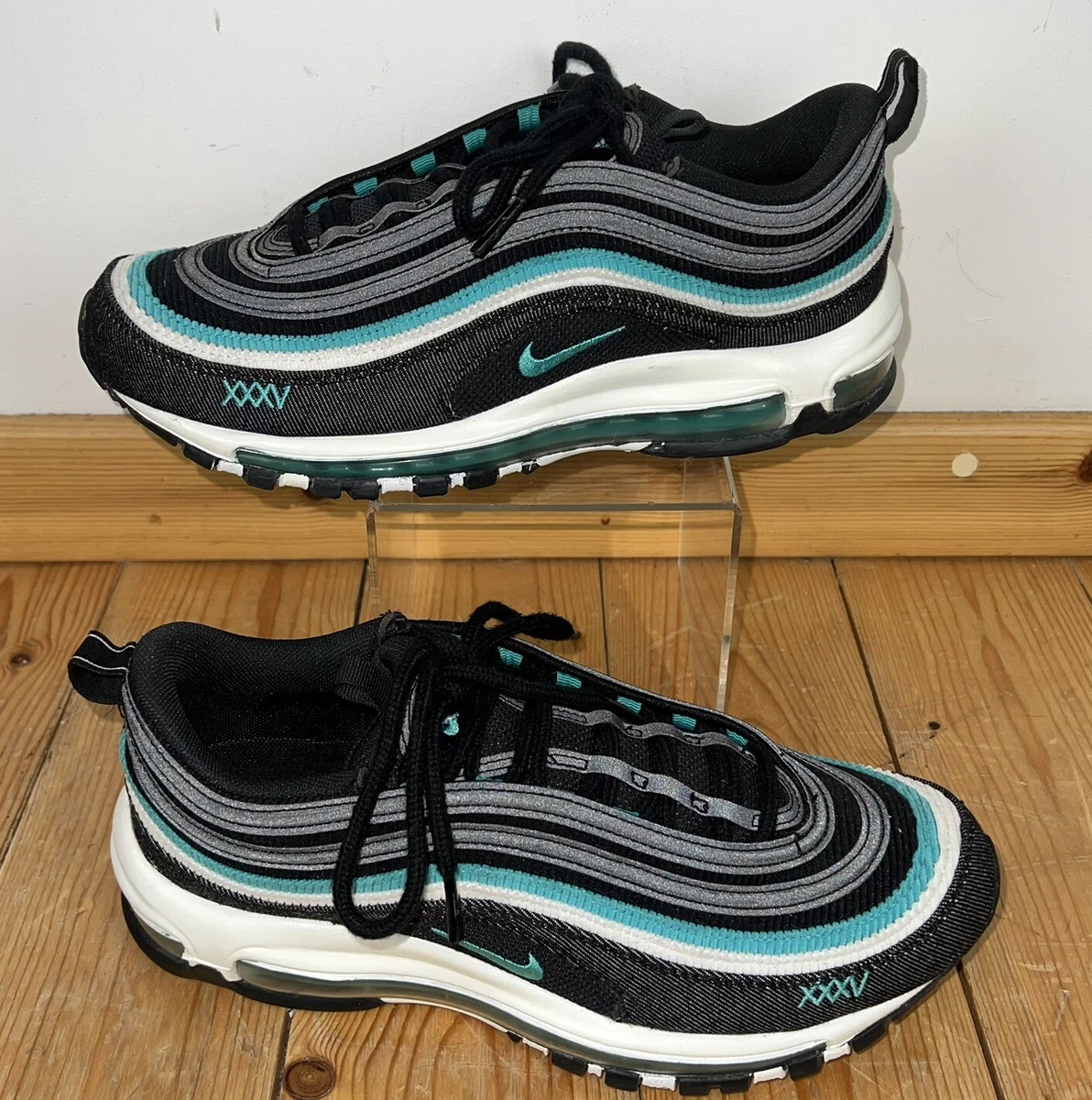 Entrenadores Nike Air Max AM 97 negro turquesa XXXV UK7 US8 EU41 DN1893 001