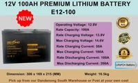 Beyond Outdoor 12V 100AH Lithium Battery LIFEPO4 Battery Rechargable Camping RV