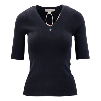 M&S Collection Stricktop mit geripptem Rundhalsausschnitt