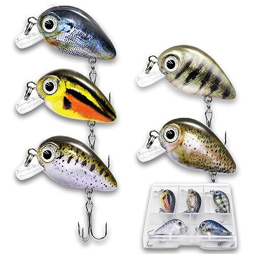  5PCS Micro Crankbait Fishing Lures for Bass Trout Topwater Lures Kit Slow  - Image 6