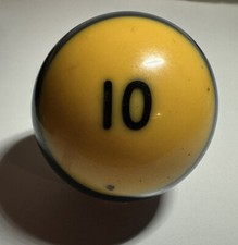 Vintage Replacement Billiard Pool Ball 2 1/4" Diameter Number 10 Stripes