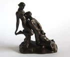 ETERNAL IDOL by RODIN LOVERS STATUE BONDED BRONZE EUROPEAN SCULPTURE FIGURE