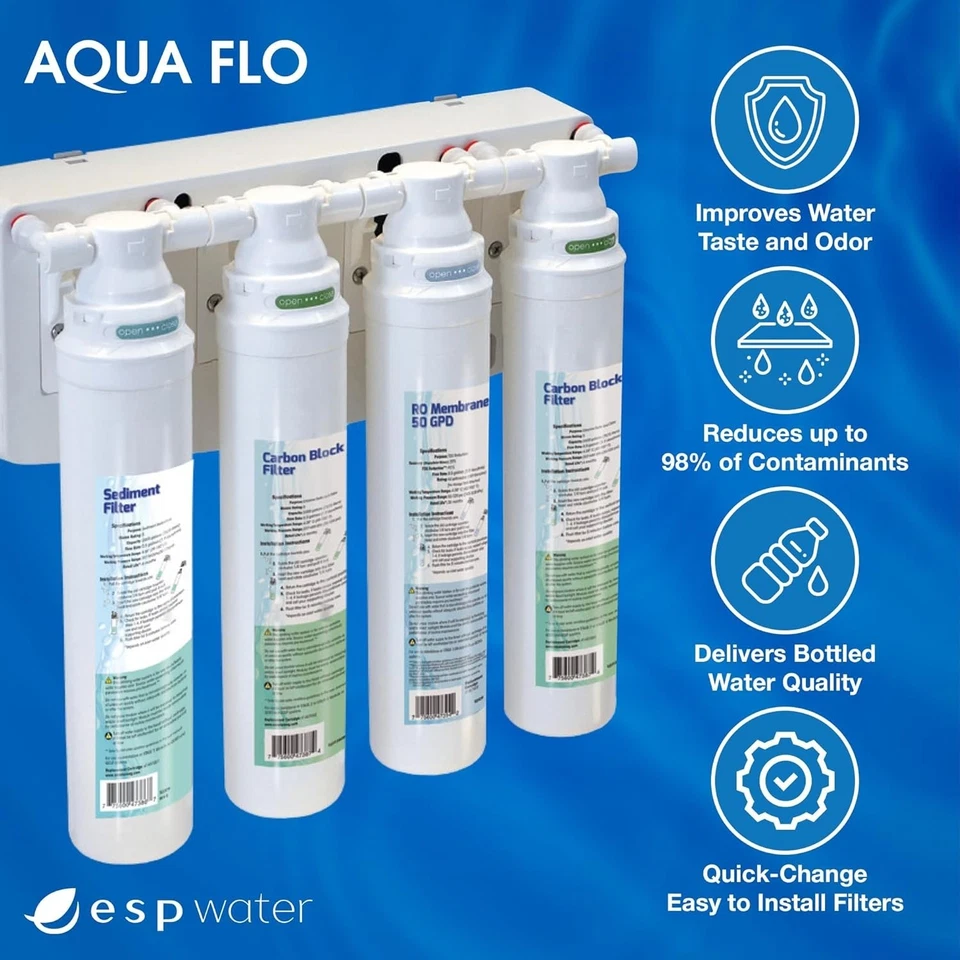 Aqua Flo Platinum QCRO 4-Stage Quick-Change RO Filter Kit with 50 GPD Membrane - Image 3 of 4