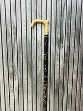Carved Walking Stick, Victorian Brass Handle, 3-Fold Wooden Cane Gift For Men