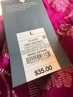 Women's Universal Thread Purple Print Ruffle Dress Size L
