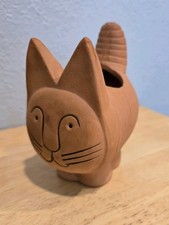 VTG Lisa Larson Style Felix The Feline Cat Terracotta Pottery Planter Figurine