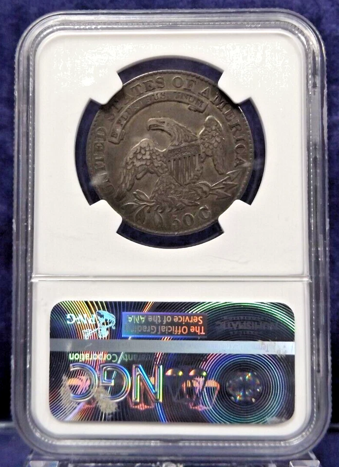 Medio dólar busto tapado 1830 - NGC XF45 - borde con letras 0-121 - grande O Foto 3 de 4