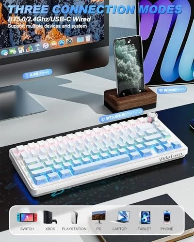 K75 Wireless Mechanical Gaming Keyboard, 75% Layout with Knob with Gasekt-Mount, - Image 2 of 4