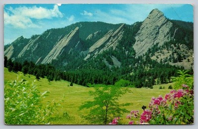 Vintage Flatiron Rocks Boulder Colorado Postcard Scenic Landscape