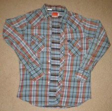Vintage Style Ely Plains Western Heavy Flannel Shirt Men 16.5-36 Pearl Snaps USA