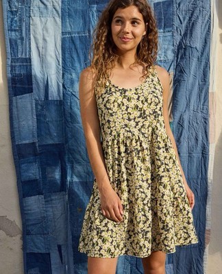 Toad & Co Sunkissed Susana SL Dress Barley Daisy $120 MSRP Size XS