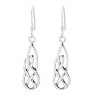 Silverly Sterling Silber Celtic Knot Baumeln Haken Ohrringe