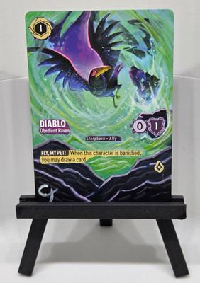 Diablo Obedient Raven Full Art Alter Hand painted Disney Lorcana Trading Card