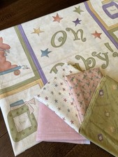 MODA Oh Baby Sandy Gervais - Panel 22  x23  Pink Baby Food Fat Quarter, Scrap VTG