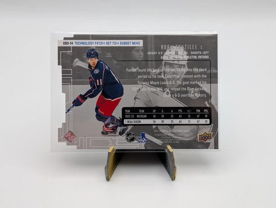 2023-24 Upper Deck Extended Series ADAM FANTILLI #UD3-14 Rookie 1998-99 UD3 RC - Image 2 of 2
