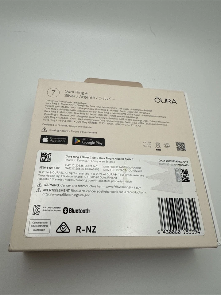 NEW (OPEN BOX) Oura ring gen 4 -size 7 - Silver - Image 4 of 4