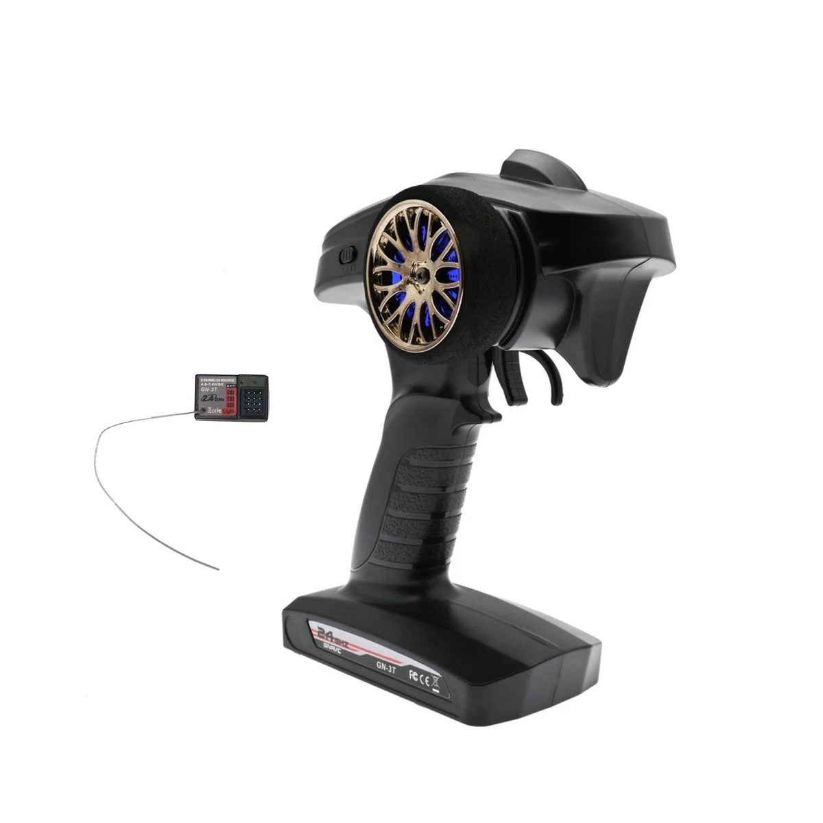 Receptor Transmisor de Radio para Coche RC de 2,4 GHz y 6 Canales, Mando a Distancia con una Mano y Pantalla LCD para Tanque de Barco y Coche RC