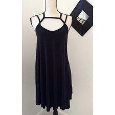 RVCA Womens Black Strappy Shift Dress Size S V-Neck Casual Short Mini