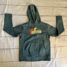 Burton teal blue size youth large hoodie sweatshirt mountain forest theme