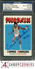 1971 TOPPS #105 CONNIE HAWKINS SUNS HOF PSA AUTHENTIC DNA AUTO