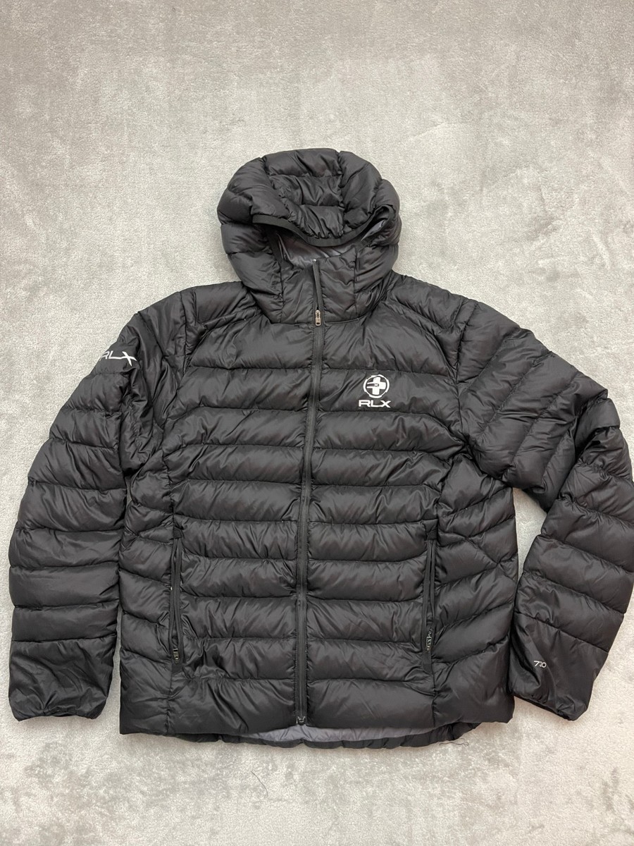 RLX Ralph Lauren Black Down Puffer Jacket Hooded Men's Size Medium