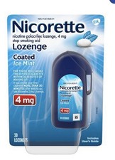 Nicorette 4mg Nicotine Lozenges for Smoking Cessation Ice Mint - 20 Count