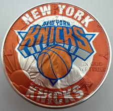 Moneda de dólar de plata American Silver Eagle de los New York Knicks de 1 oz .999 edición limitada