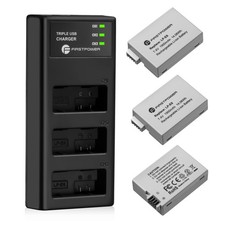 LP-E8 Battery 3-Pack and Triple Slot Charger Compatible with Canon EOS Rebel ...