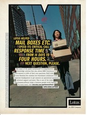 2000 IBM Lotus Super Human Software Helped Mail Boxes Vintage Print Ad/Poster