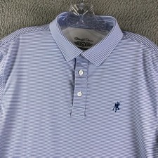 Straight Down Performance Polo Shirt Mens Medium Blue Purple Geometric Logo