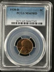 1938-D  1C RD Lincoln Wheat One Cent  PCGS MS65RD  36067245