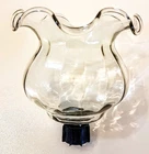 Home Interior Clear Glass Votive Candle Holder VTG Ruffled Edge Sconce Peg Shade