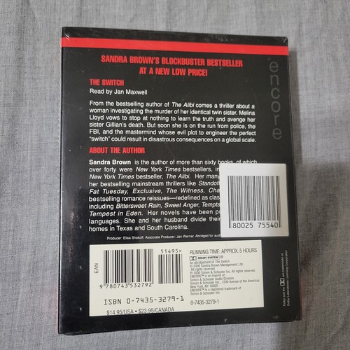 The Switch A Novel by Sandra Brown 2000 Audio Book 5 CDs Abridged Sealed New - Picture 2 of 7