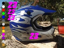 (3) Custom Dirt Bike Helmet Numbers | Motocross Stickers Decals KX YZ XR CRF USA