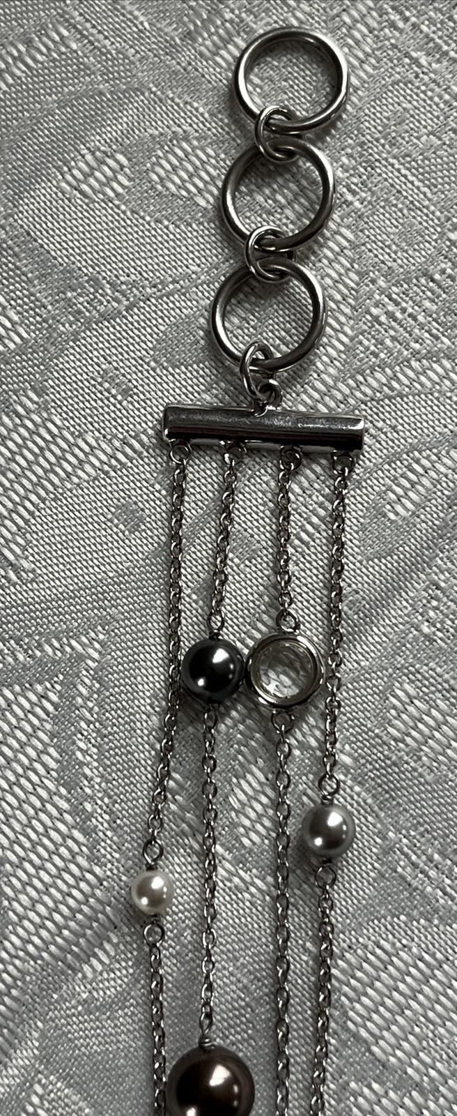 Lia Sofia 4 Strand Silver Bracelet Gemstones Togg… - image 3