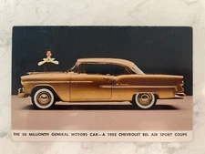 Postcard 50 Millionth General Motors Car-A 1955 Chevrolet Bel Air Sport Coupe