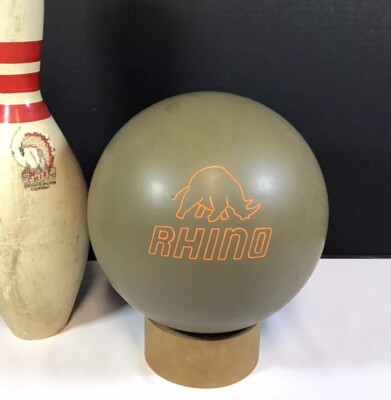 Vintage Brunswick RHINO Bowling Ball 16 pounds Brown Orange