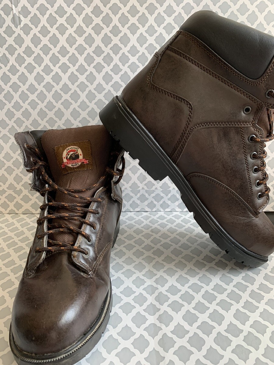 Brahma Steel Toe Leather Dark Brown Work Boots Mens Size US  display picture 1