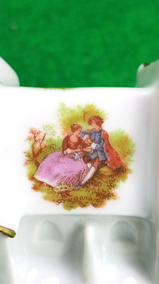 Vtg Limoges Castle Porcelain CHURCH FIGURINE=Gold Trimmed/Florals