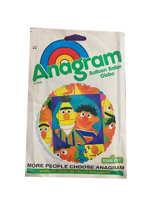 Vintage Ballon Mylar Anagramm Sesamstraße