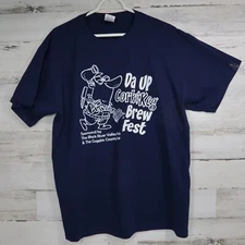 Jerzees t shirts Da UP Cork & Keg Brew Fest size L short sleeve blue men's