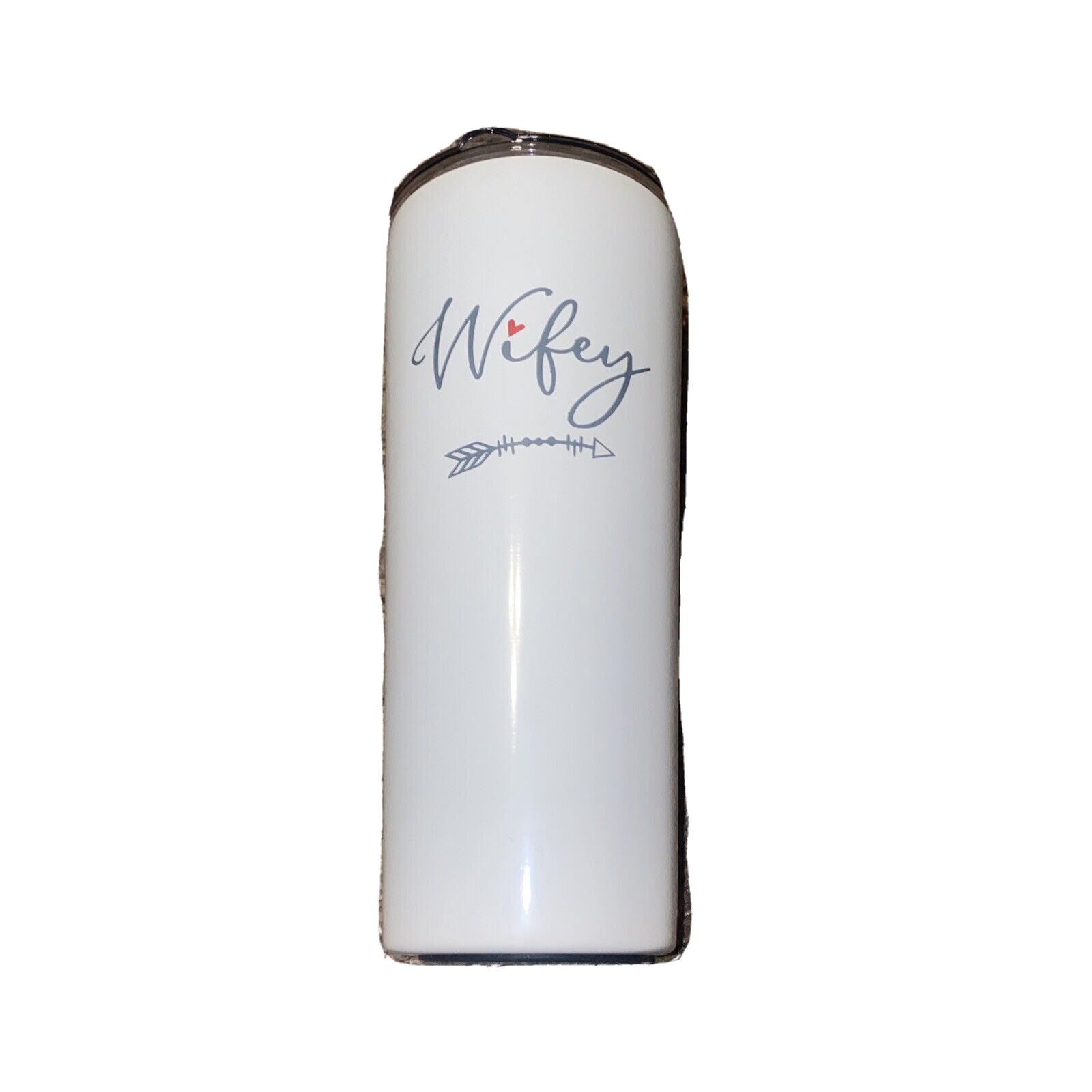 Adorable FancyFams Wifey White Stainless Steel 22oz Hot/Cold Tumbler SEE! GREAT!